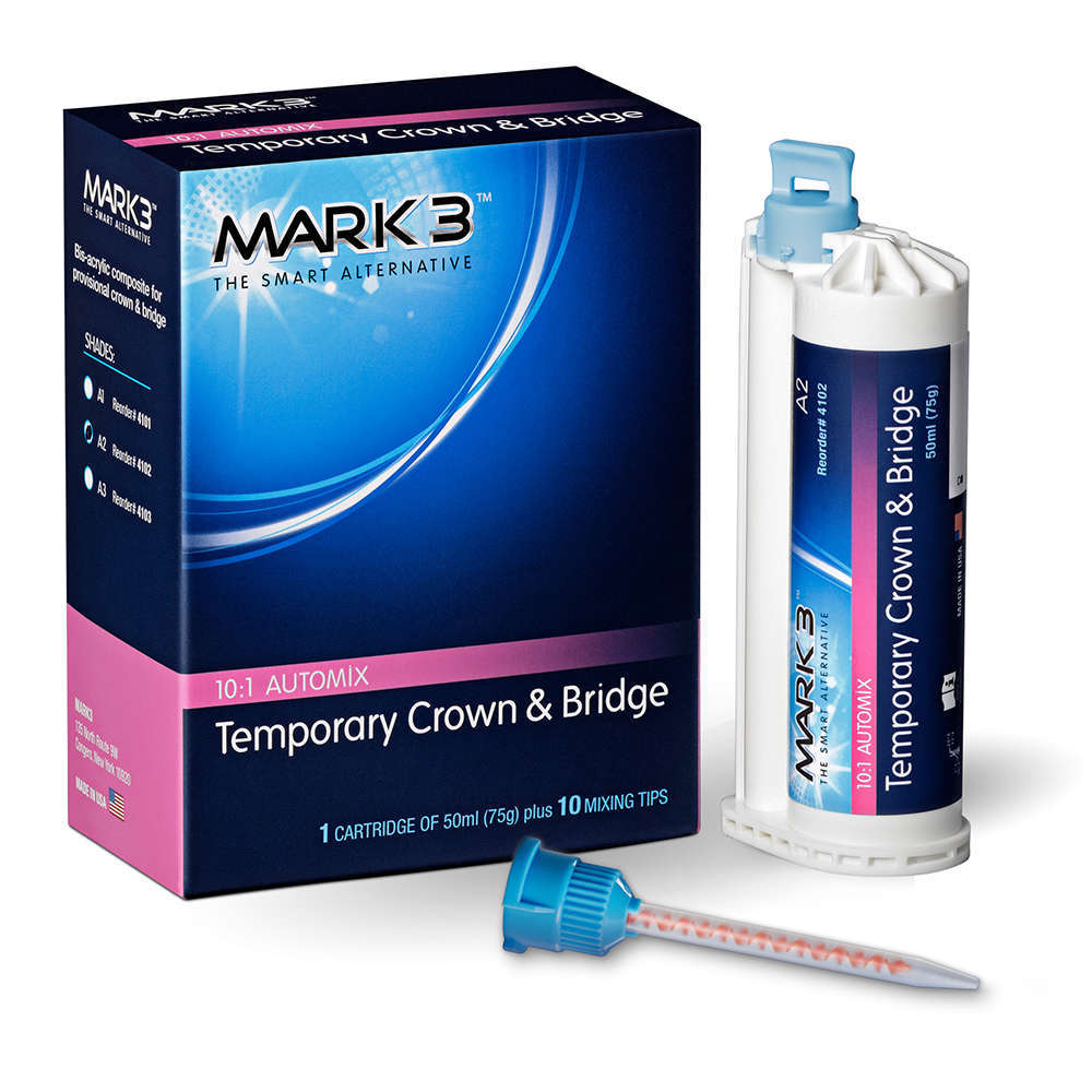 MARK3 Temporary Crown and Bridge 50ml 10:1 Cartridge Shade A3