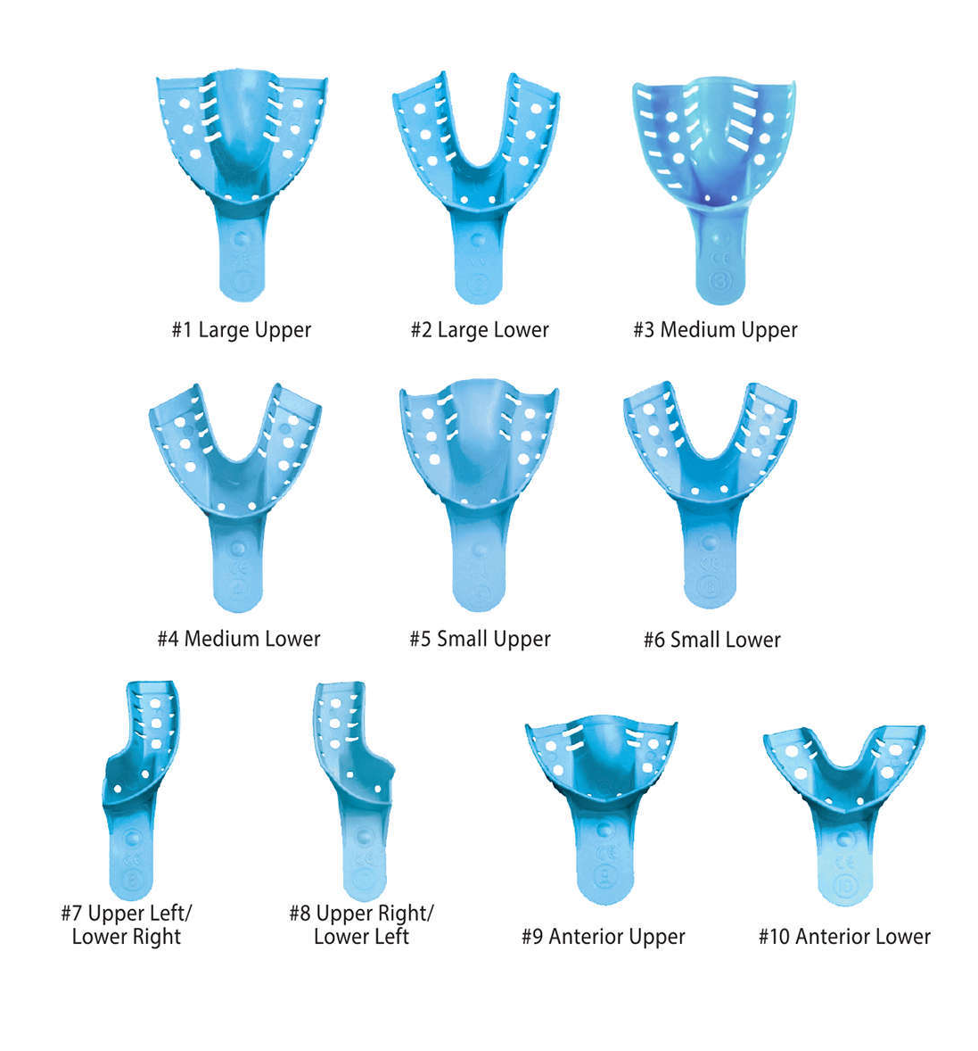 Disposable Impression Trays Blue 12/pk