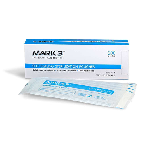 Self Sealing Sterilization Pouches 2-1/4" x 5" 200/bx - MARK3