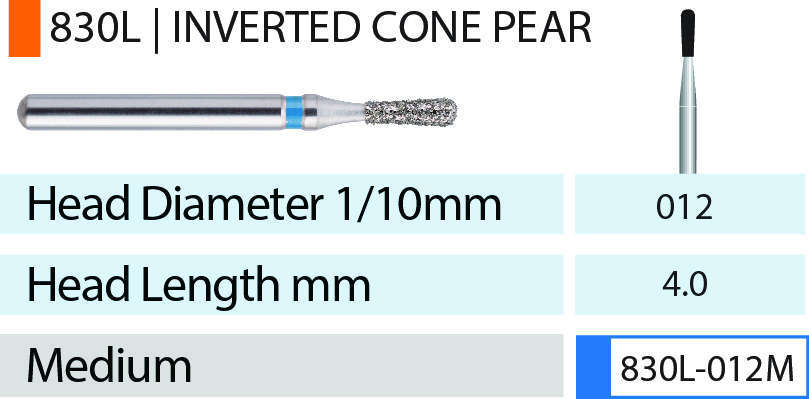 Blue Streak Diamond Burs 5/pk Inverted Cone - MARK3 - 807-018M