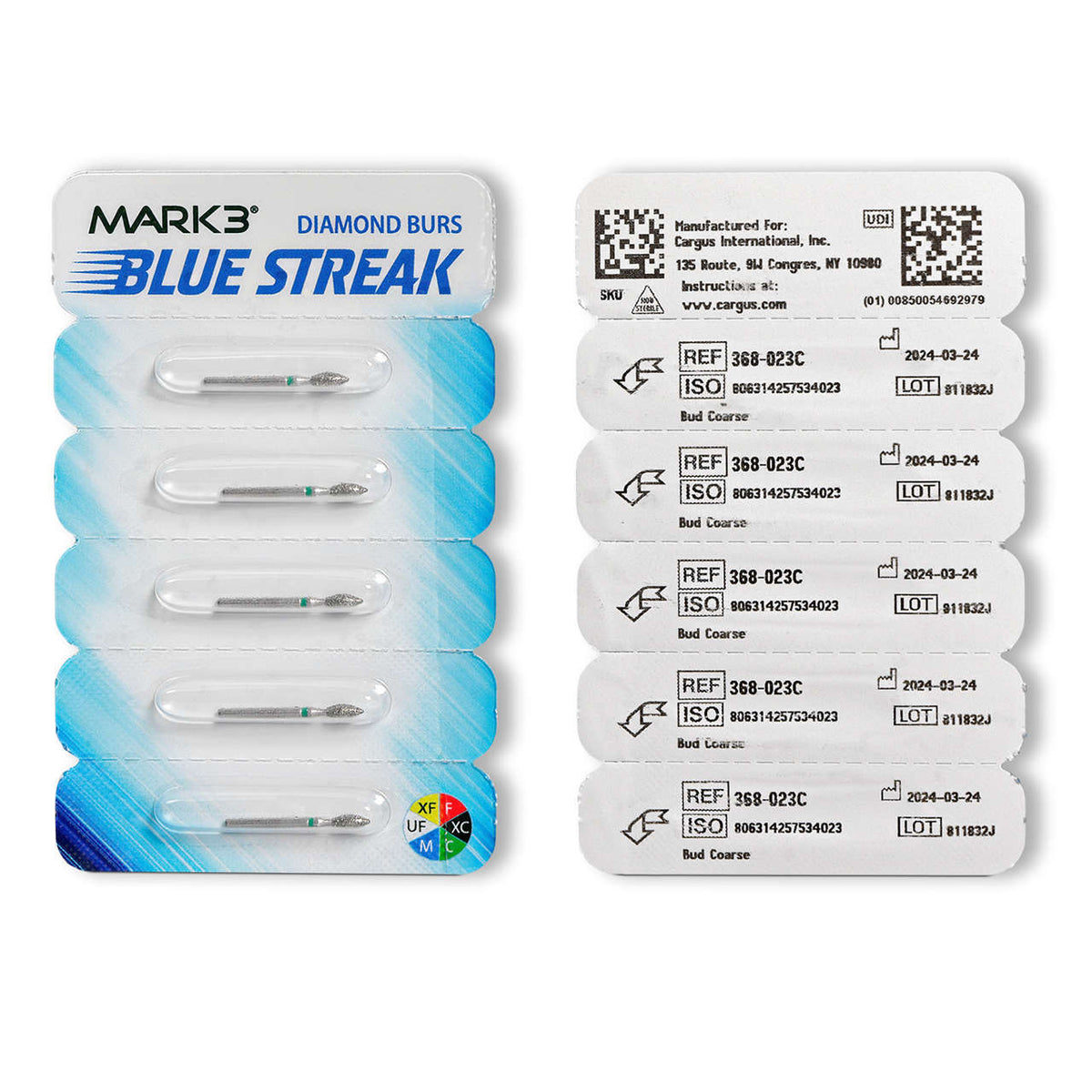 Blue Streak Diamond Burs 5/pk Interdental - MARK3 - 392-016F