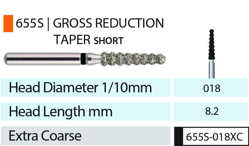 Blue Streak Diamond Burs 5/pk Gross Reduction - MARK3
