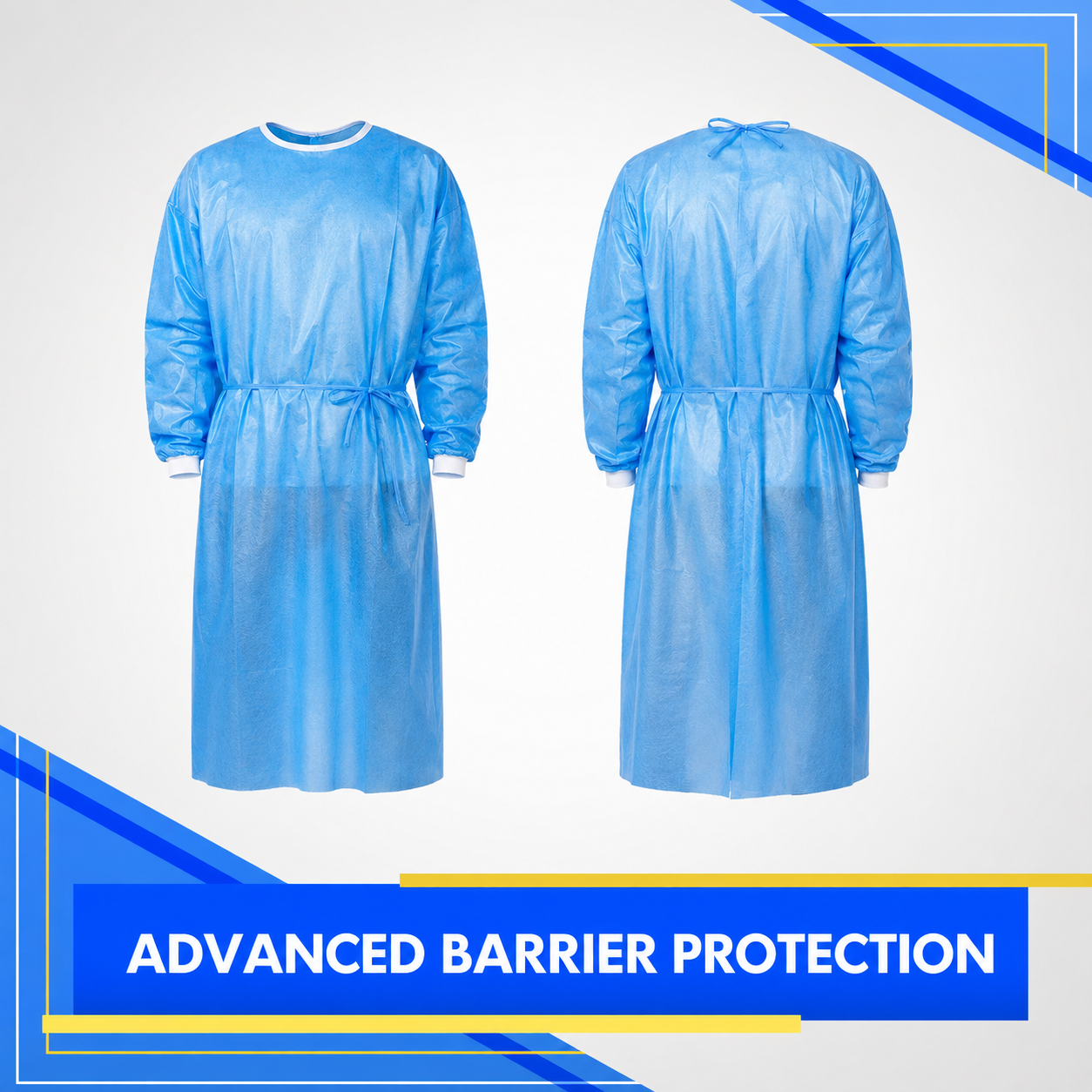5 Pack Blue Medical Isolation Gowns Disposable Hospital-Grade 5 Pack,