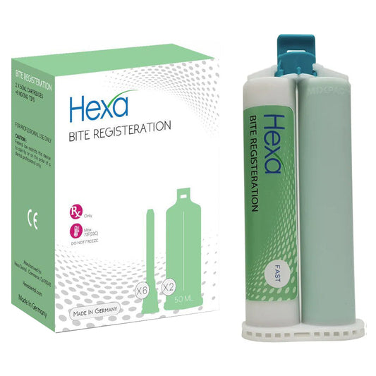Hexa Bite Registration CLEAR 50ml, Super Fast Set, GERMAN MADE, 2 Cartridges+6 Mixing Tips, HBC-0006